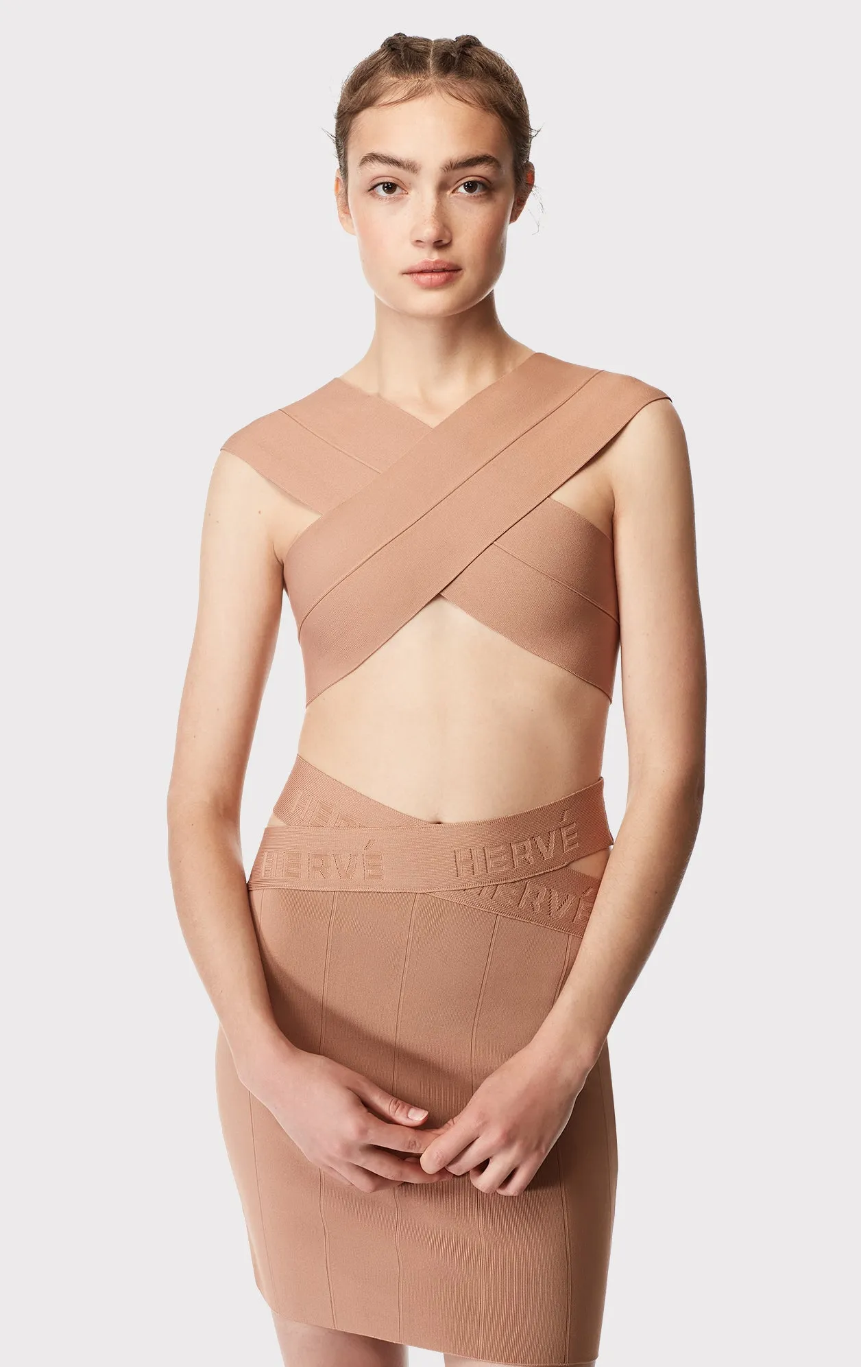 crossover bandage bra top sold by Herve Leger product image thumbnail 5