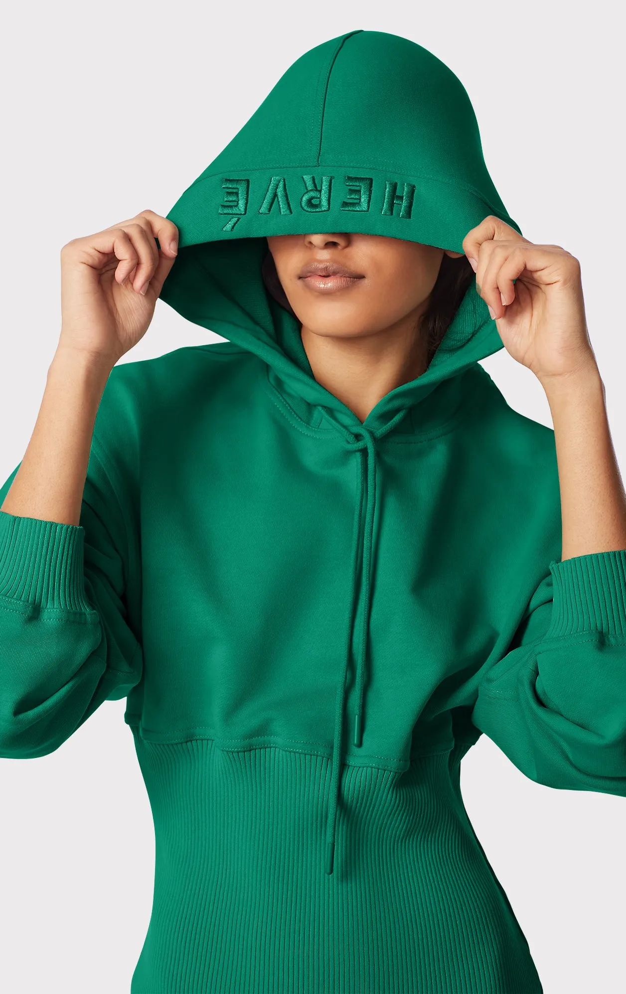 RIBBED HOODIE SWEATSHIRT MINI DRESS sold by Herve Leger product image thumbnail 5