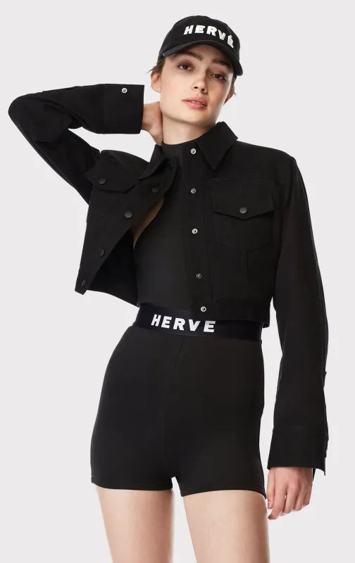 cotton twill cropped jacket sold by Herve Leger