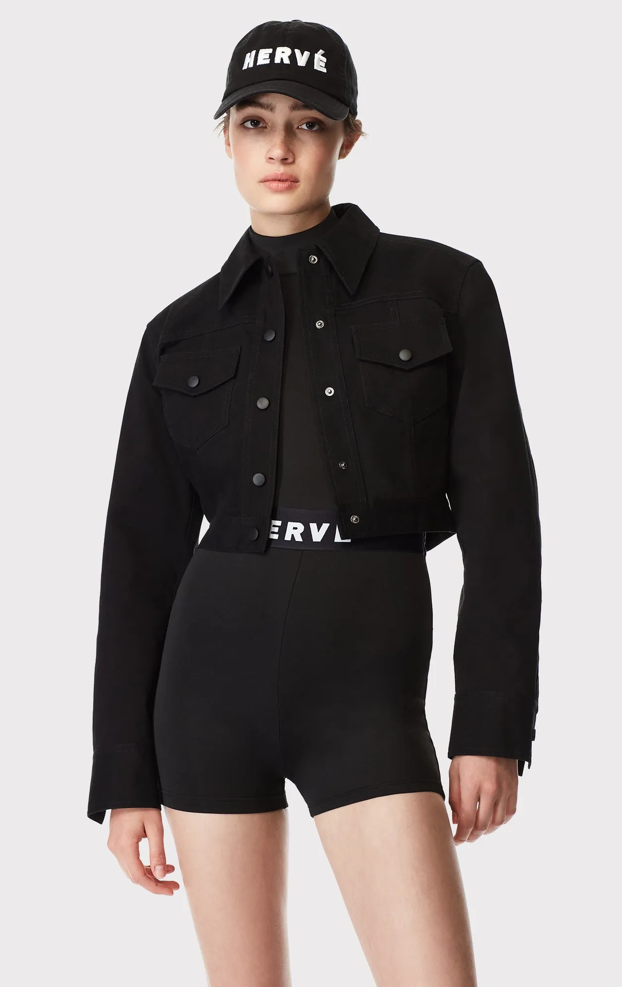 cotton twill cropped jacket sold by Herve Leger product image thumbnail 4