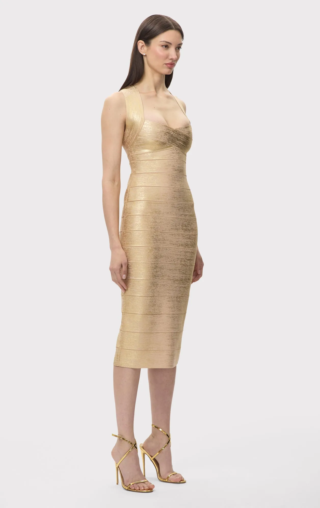 THE METALLIC SANDRA DRESS sold by Herve Leger product image thumbnail 4
