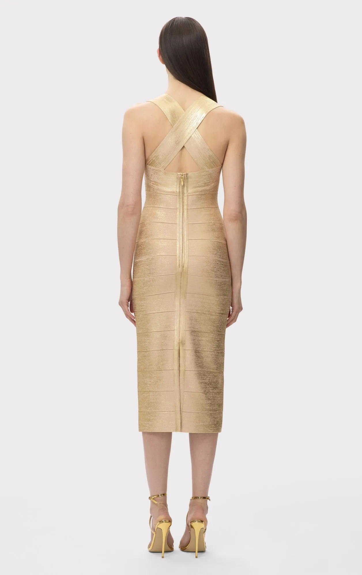 THE METALLIC SANDRA DRESS sold by Herve Leger product image thumbnail 5