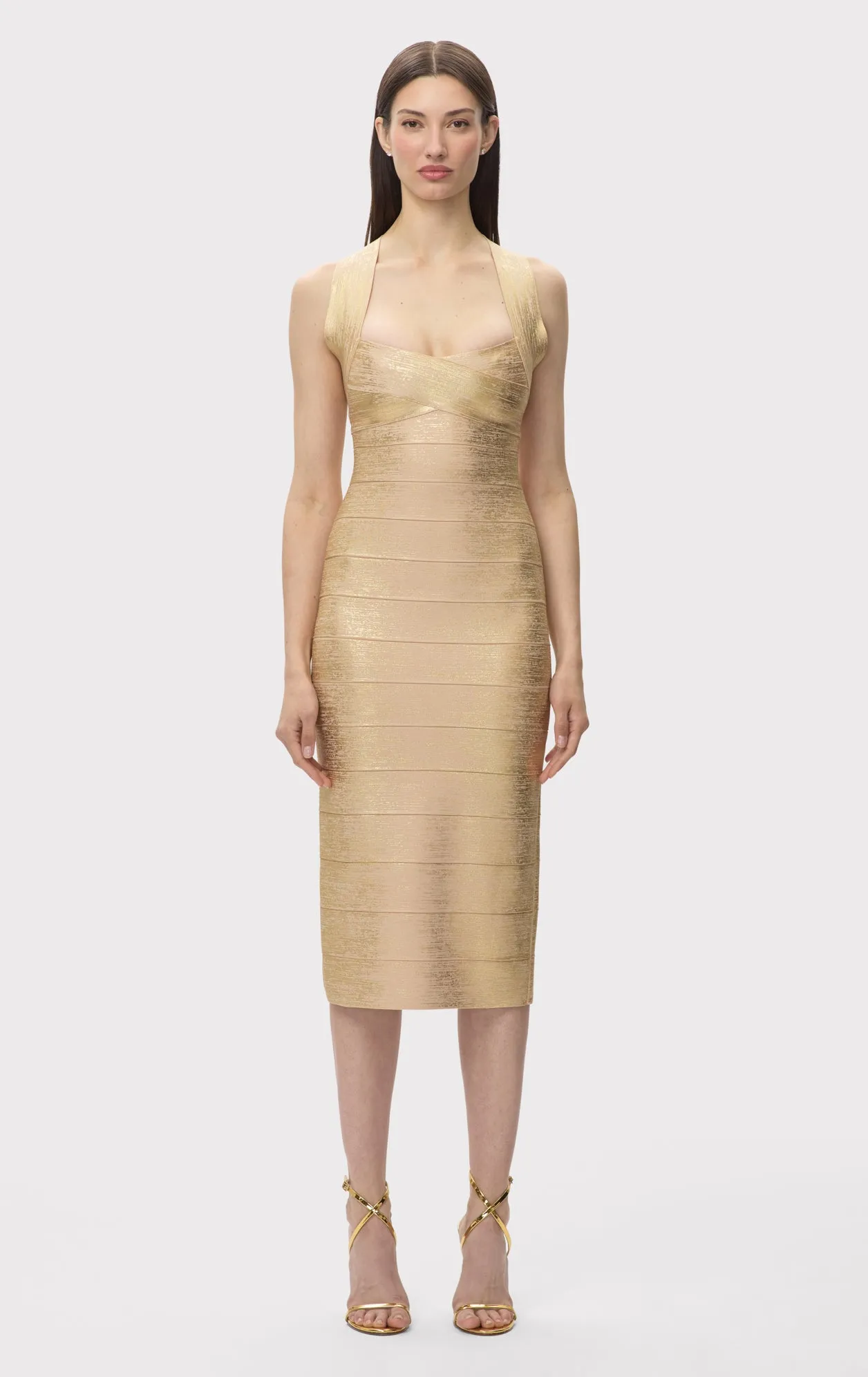 THE METALLIC SANDRA DRESS sold by Herve Leger product image thumbnail 3