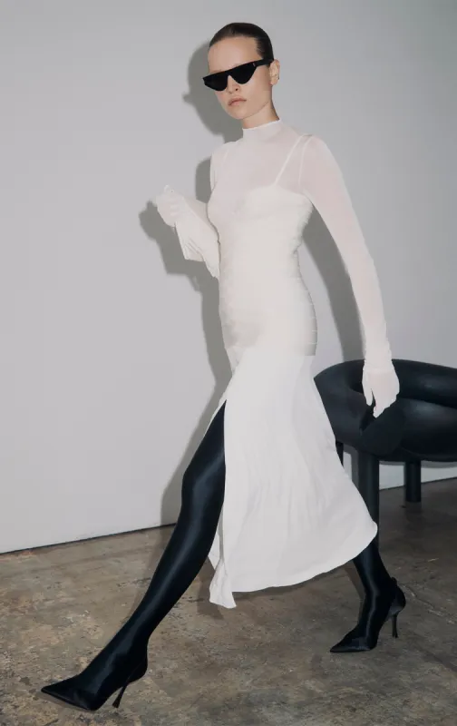 BANDAGE S/L MIDI DRESS W/ JERSEY SKIRT sold by Herve Leger