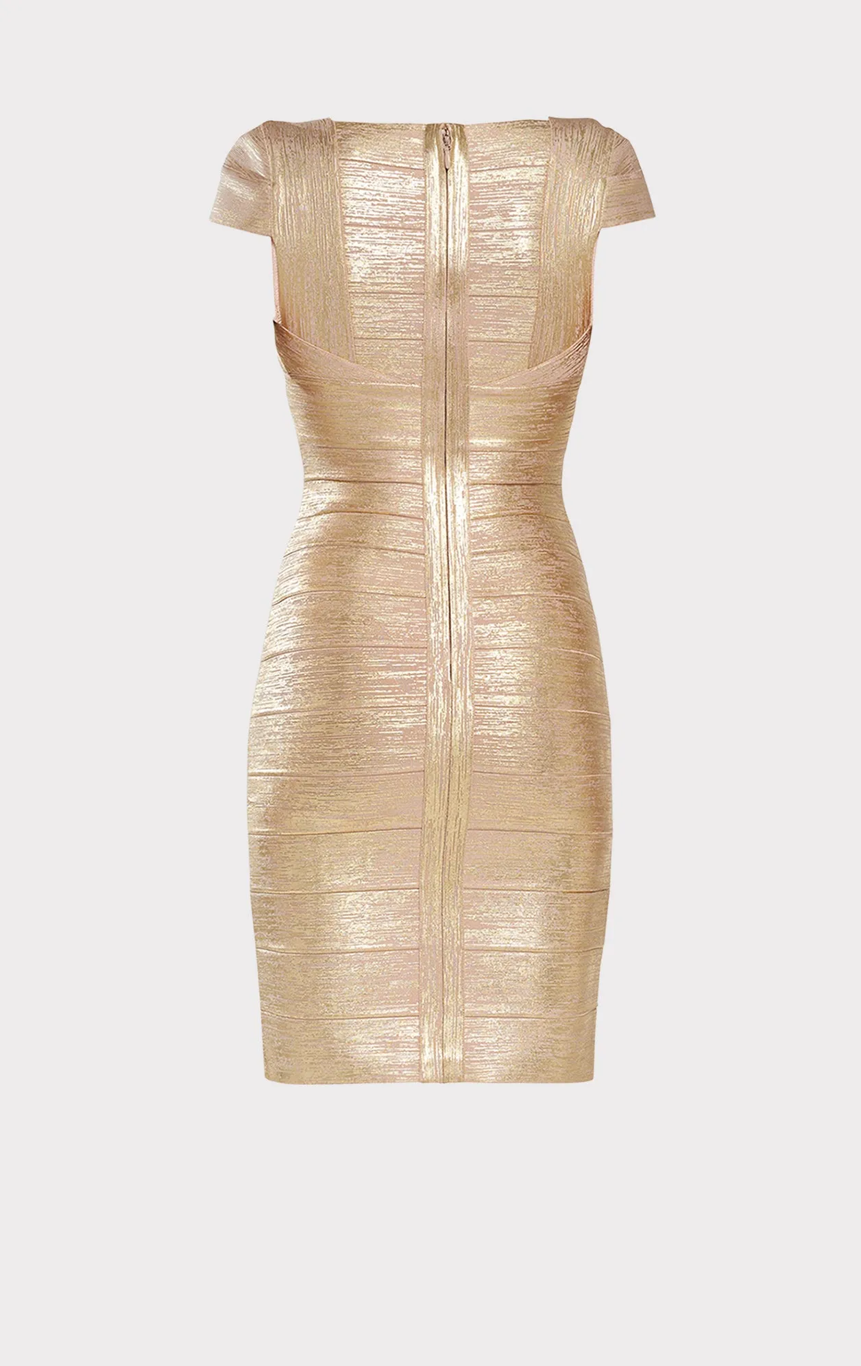 cap sleeve bandage foil dress sold by Herve Leger product image thumbnail 3