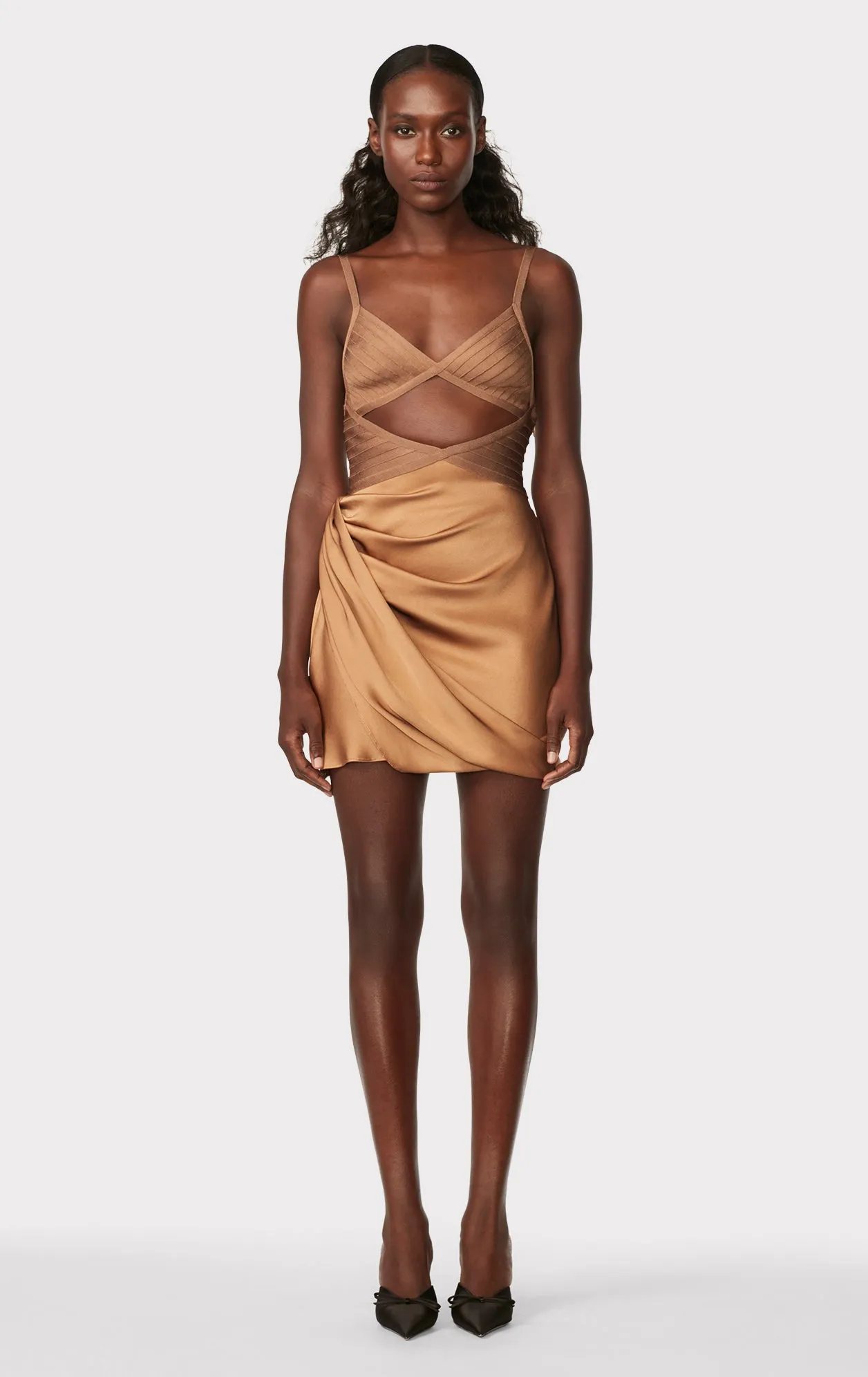 DRAPED CUTOUT MINI DRESS sold by Herve Leger