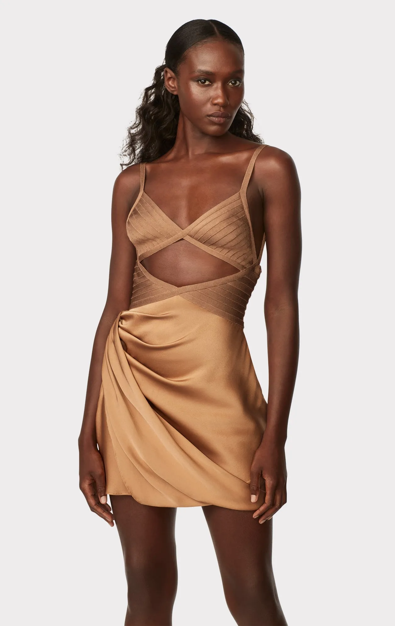 DRAPED CUTOUT MINI DRESS sold by Herve Leger product image thumbnail 4