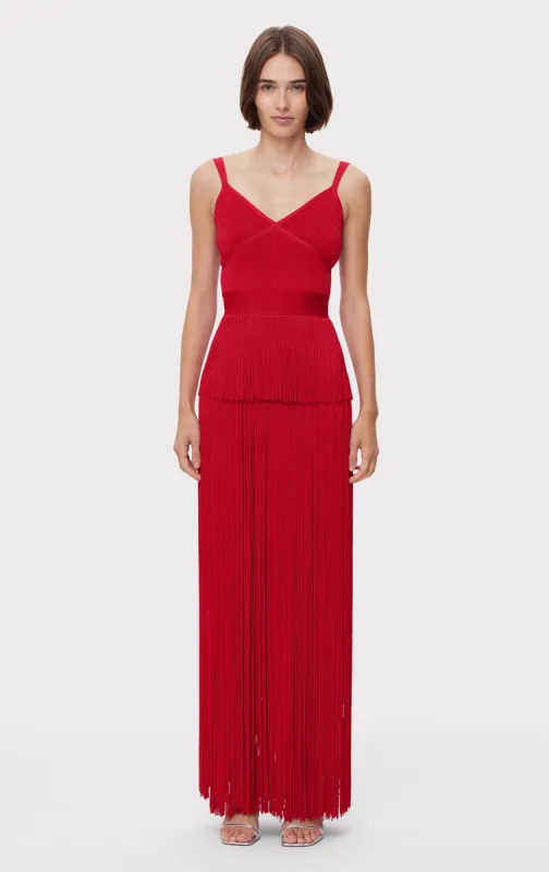 ICON STRAPPY OTTOMAN FRINGE GOWN sold by Herve Leger