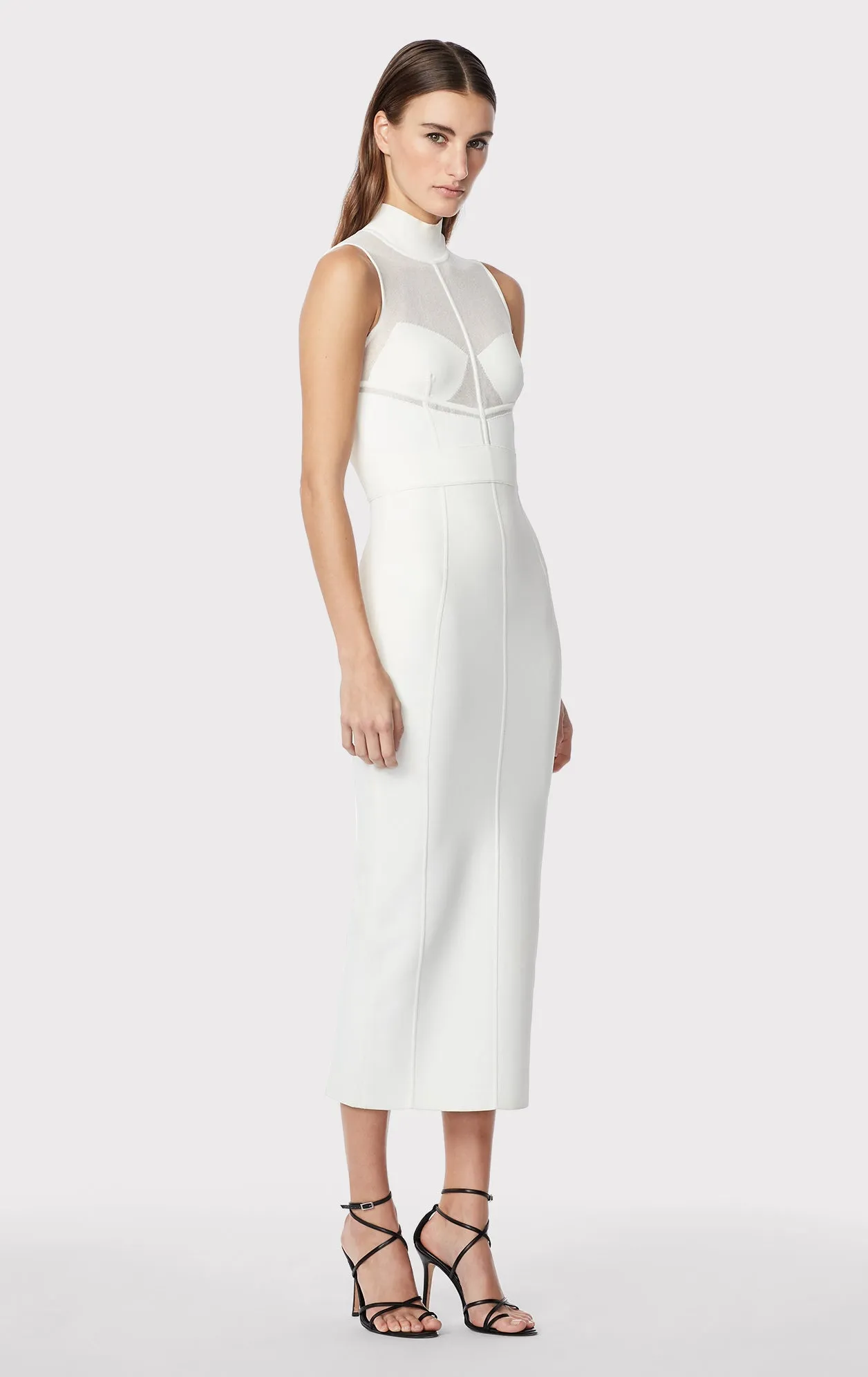SHEER INTARSIA BUSTIER MIDI DRESS sold by Herve Leger product image thumbnail 4