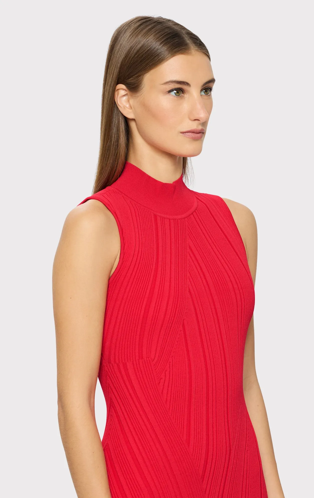 RIB KNIT SLEEVELESS TURTLENECK DRESS sold by Herve Leger product image thumbnail 4