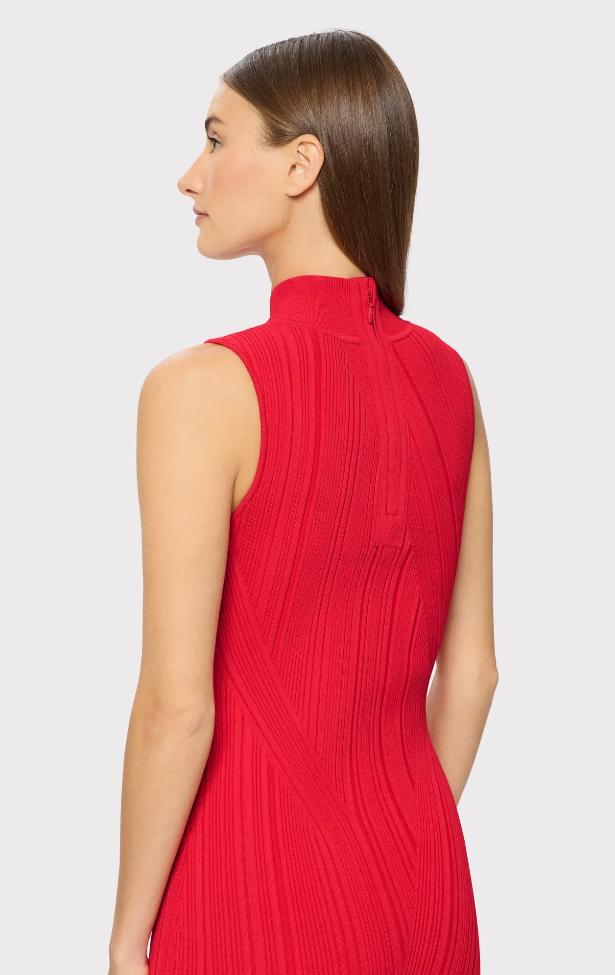 RIB KNIT SLEEVELESS TURTLENECK DRESS sold by Herve Leger product image thumbnail 5