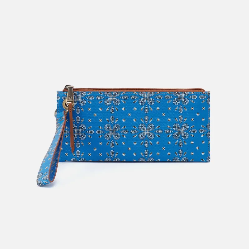 Vida Wristlet In Coated Canvas - Blue Journey Bandana sold by HOBO