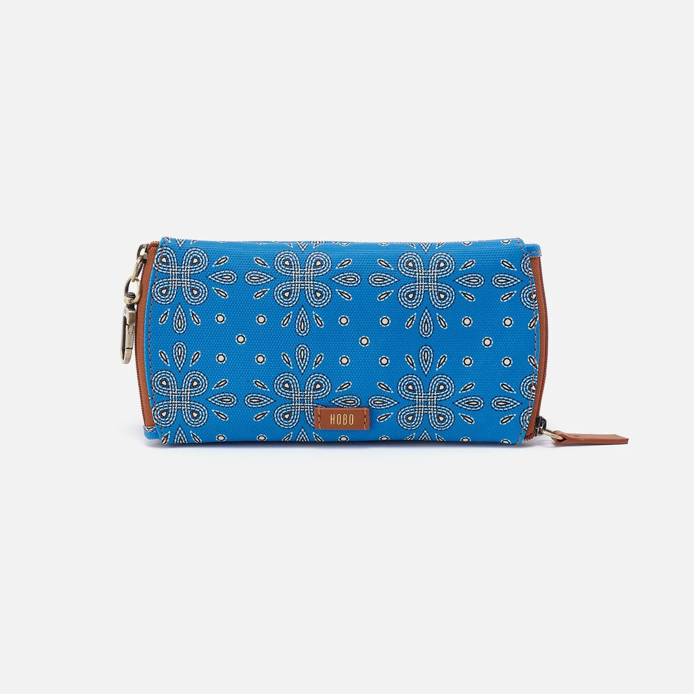Spark Double Eyeglass Case In Coated Canvas - Blue Journey Bandana sold by HOBO product image thumbnail 3