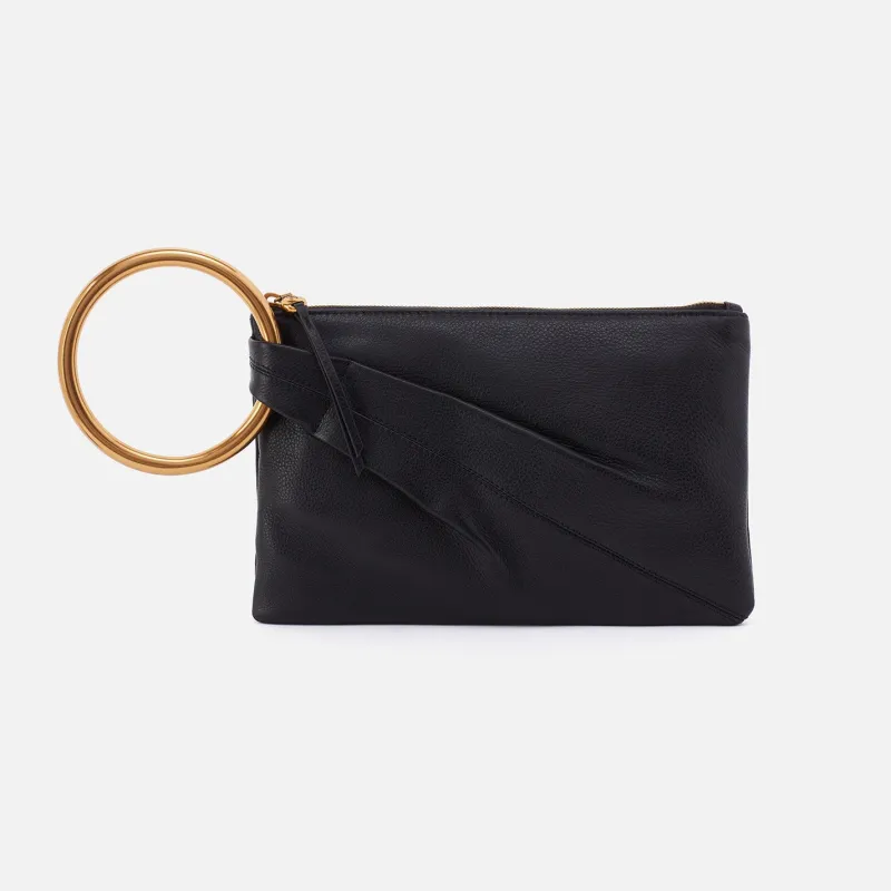 Sheila Ring Clutch In Pebbled Leather - Black sold by HOBO