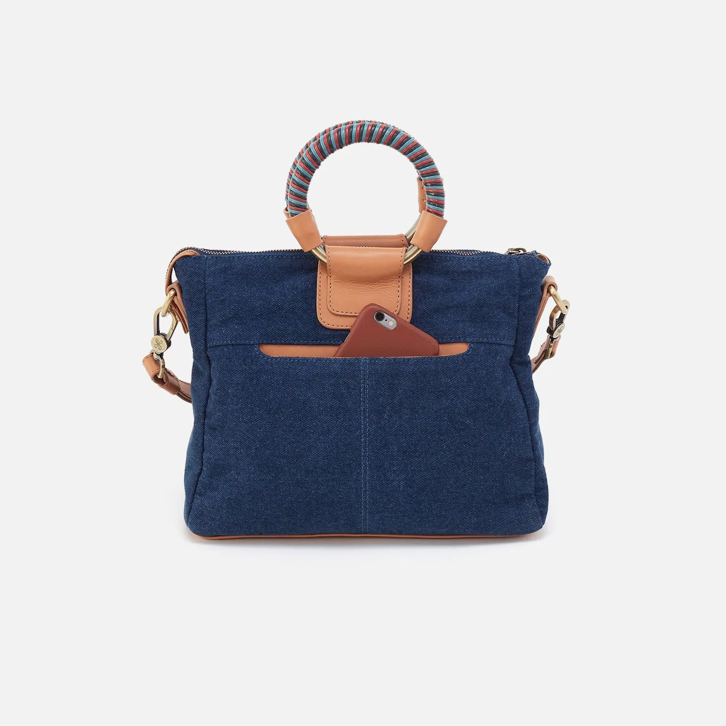 Sheila Medium Satchel In Denim Fabric - Dark Denim sold by HOBO product image thumbnail 5