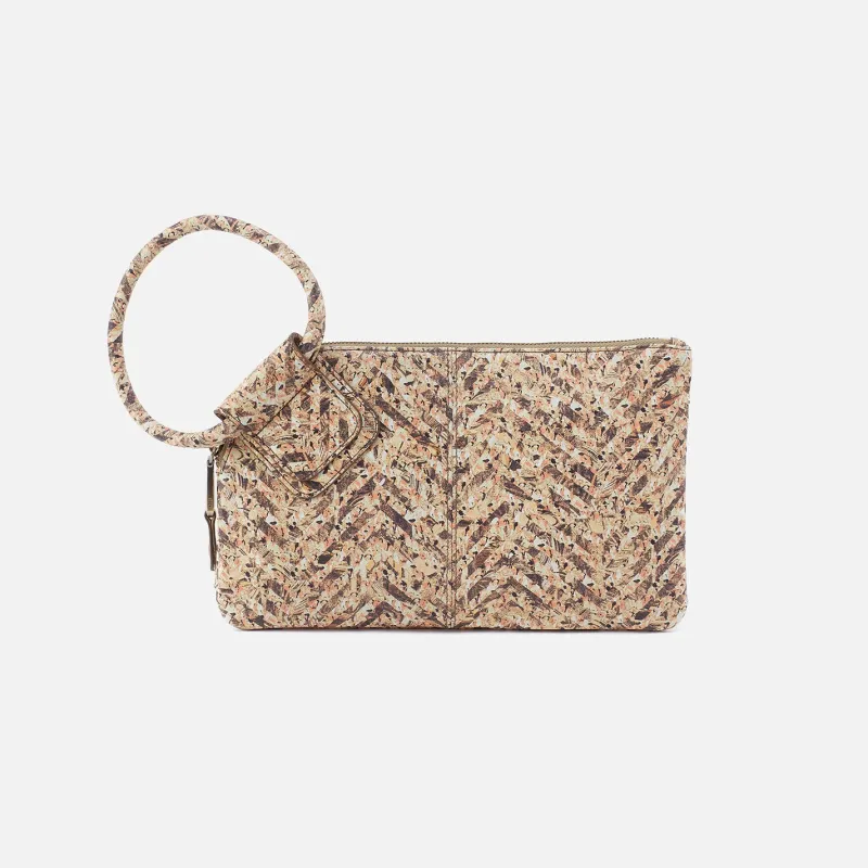 Sable Wristlet In Printed Leather - Neutral Mosaic Print sold by HOBO