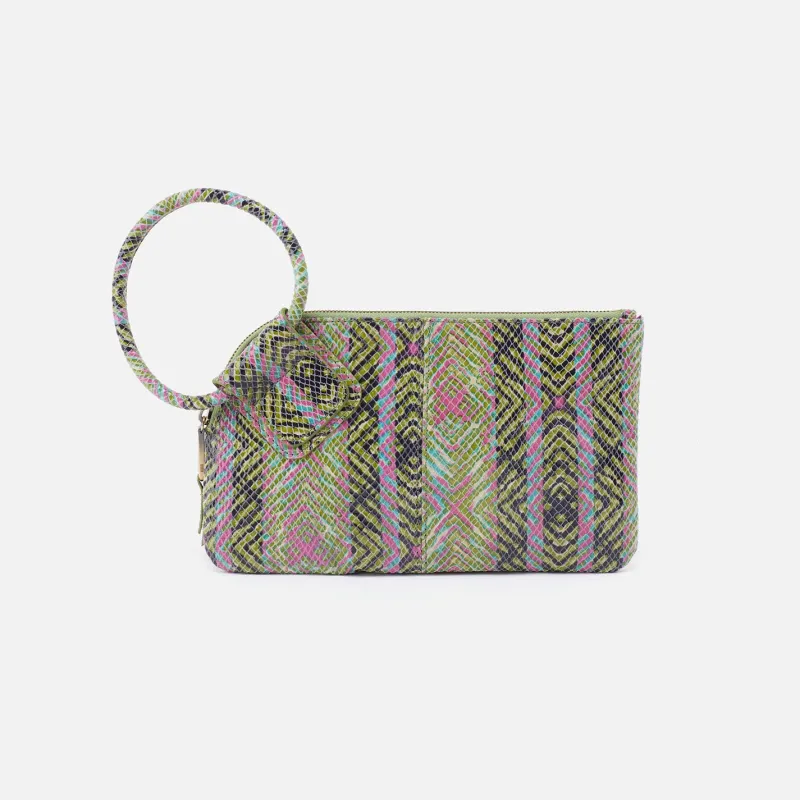 Sable Wristlet in Printed Leather - Geo Diamond Print sold by HOBO