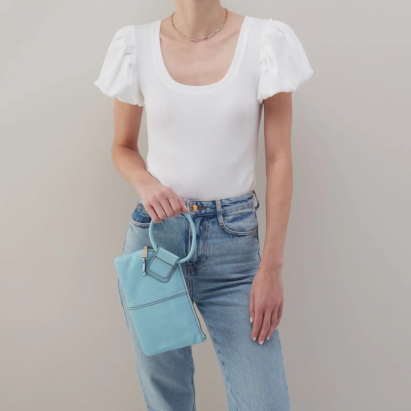 Sable Wristlet In Polished Leather - Stratosphere sold by HOBO product image thumbnail 2