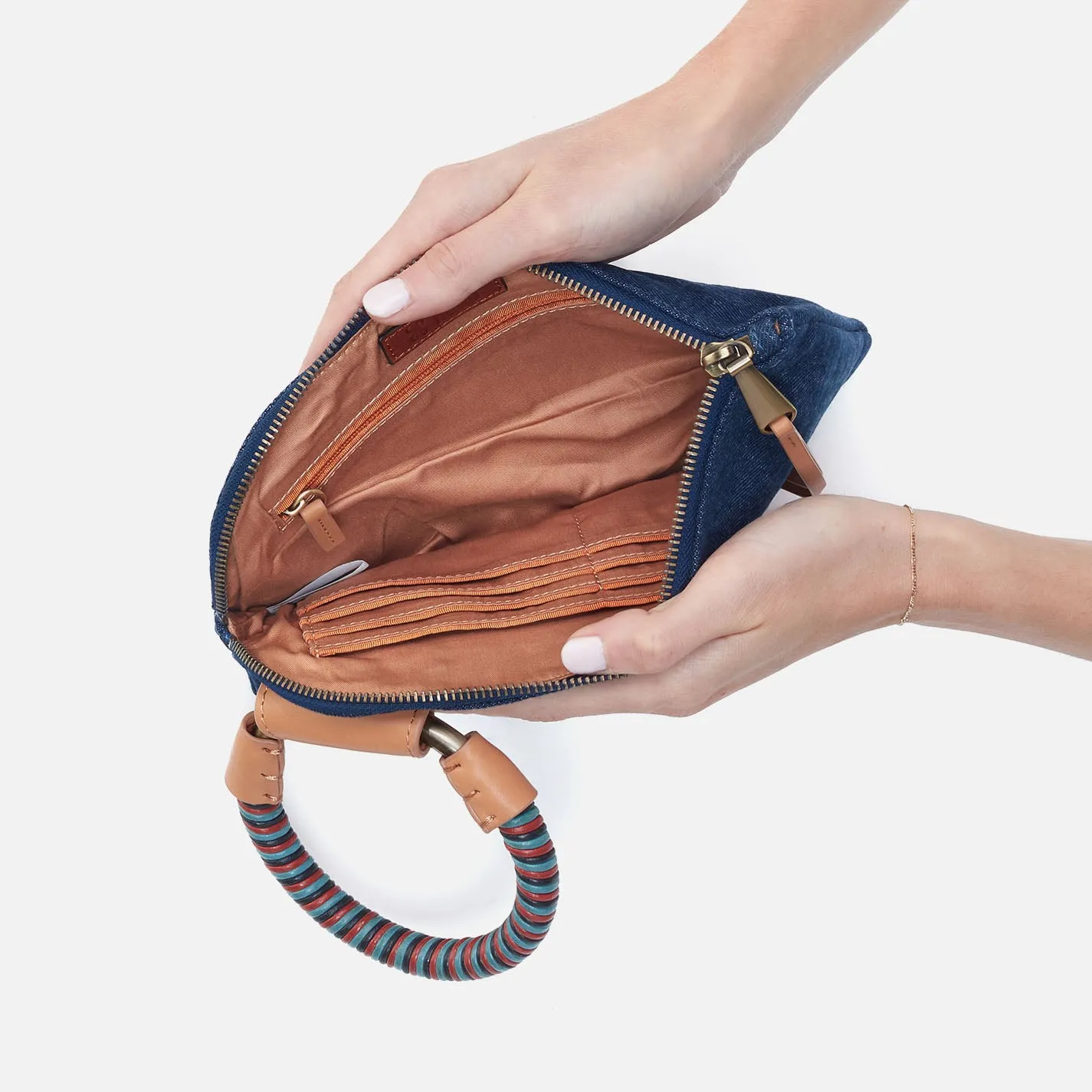 Sable Wristlet In Denim Fabric - Dark Denim sold by HOBO product image thumbnail 3