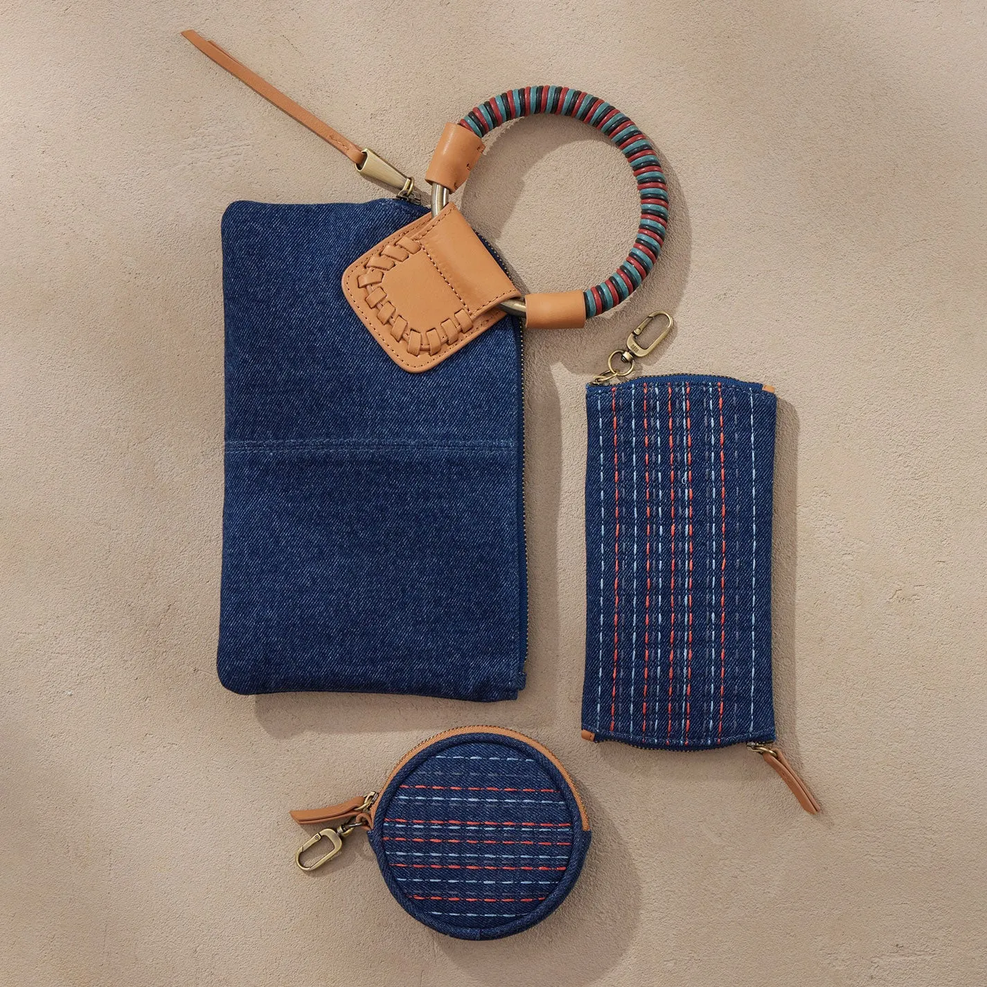 Sable Wristlet In Denim Fabric - Dark Denim sold by HOBO product image thumbnail 5