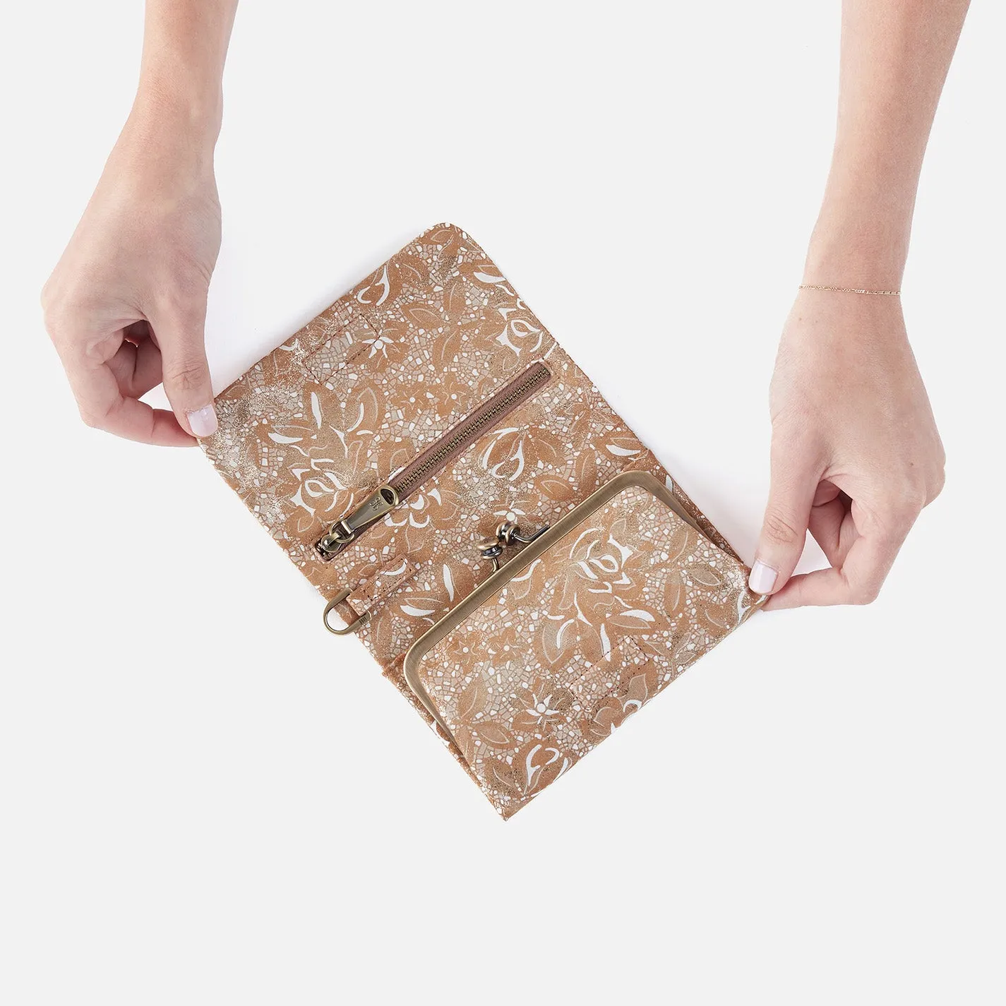 Ross Bead Wristlet In Printed Leather - Gilded Petals sold by HOBO product image thumbnail 4