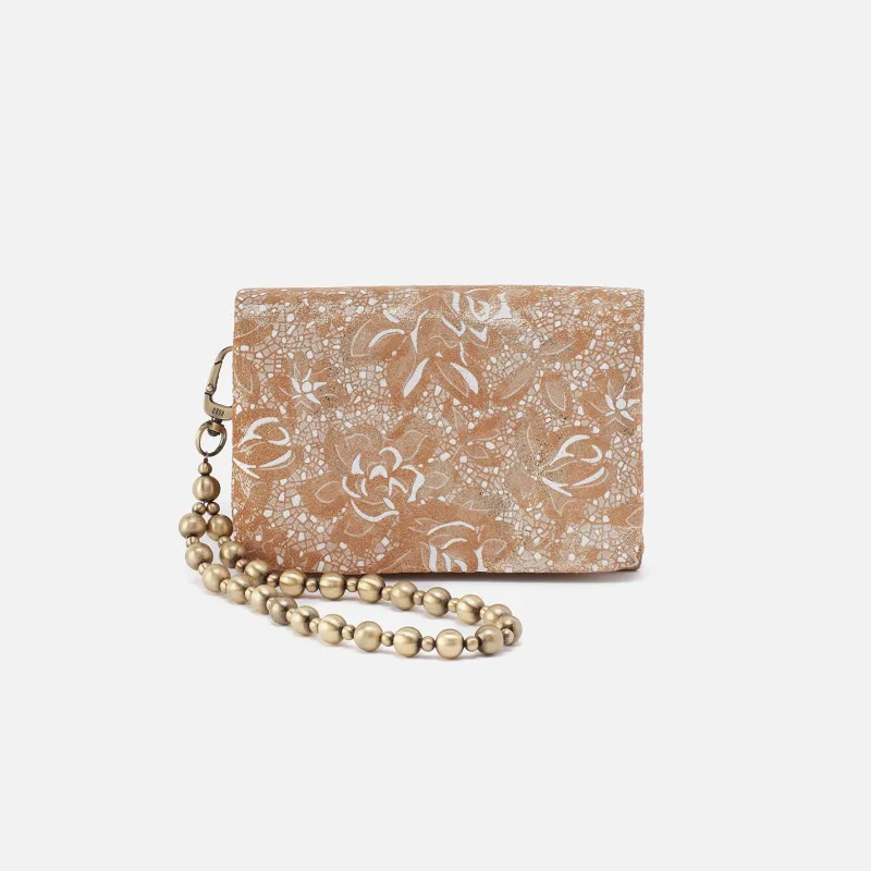 Ross Bead Wristlet In Printed Leather - Gilded Petals sold by HOBO