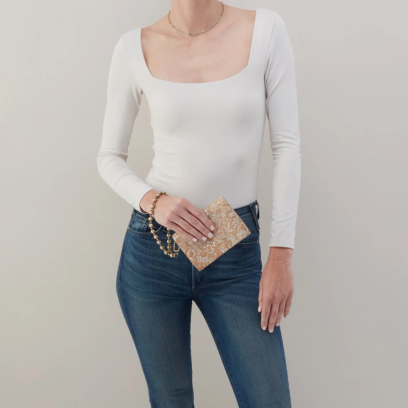 Ross Bead Wristlet In Printed Leather - Gilded Petals sold by HOBO product image thumbnail 3