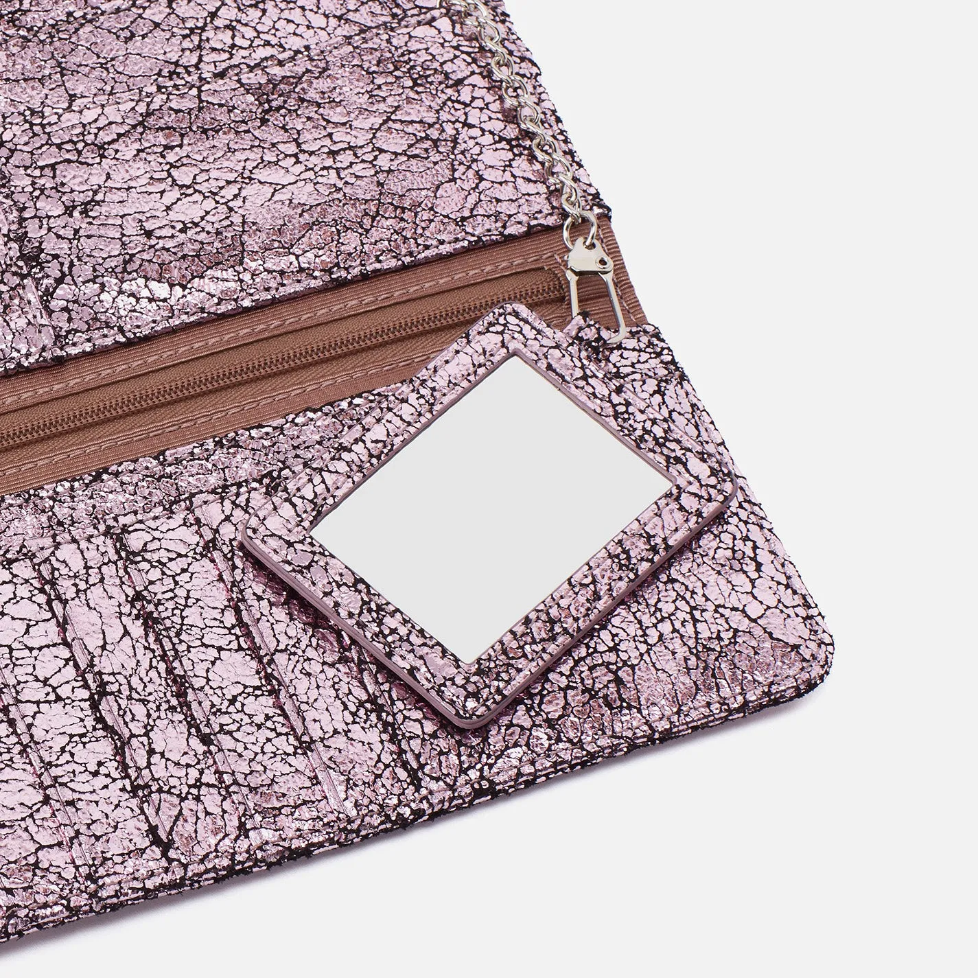 Rachel Continental Wallet In Metallic Leather - Blush Crackle sold by HOBO product image thumbnail 5