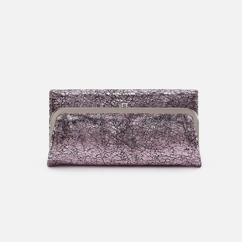 Rachel Continental Wallet In Metallic Leather - Blush Crackle sold by HOBO