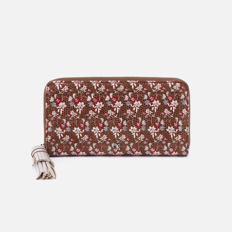 Nila Large Zip Around Continental Wallet in Printed Leather - Ditzy Floral sold by HOBO