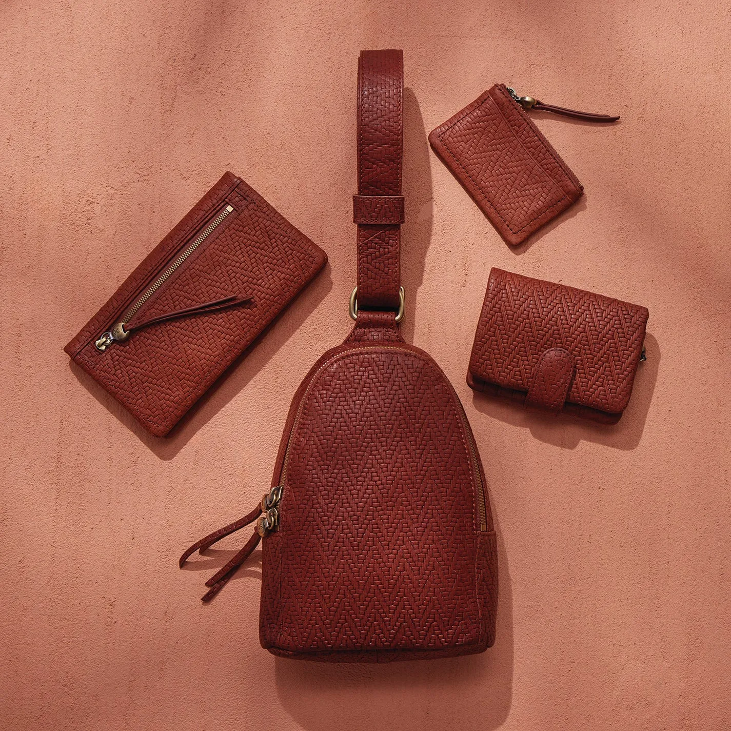Lumen Card Case In Soft Embossed Leather - Tuscan Brown sold by HOBO product image thumbnail 2