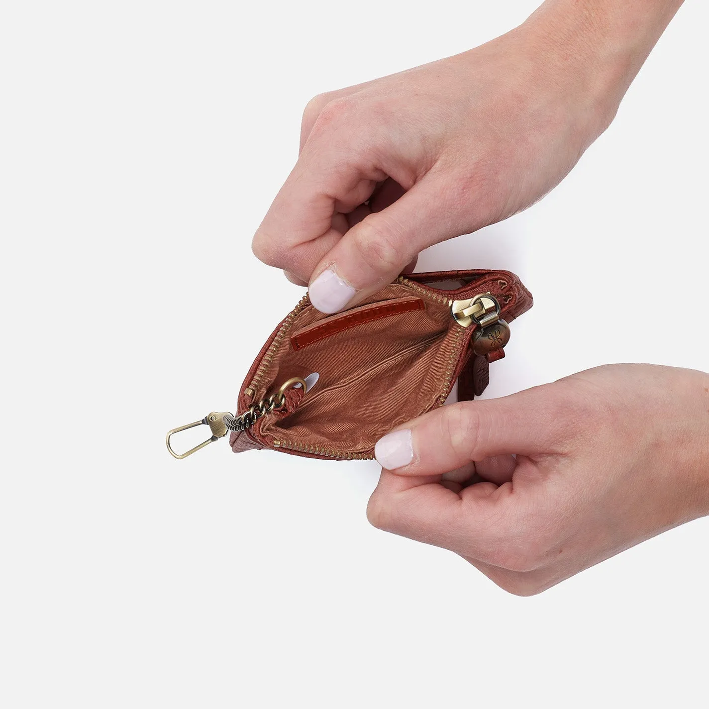 Lumen Card Case In Soft Embossed Leather - Tuscan Brown sold by HOBO product image thumbnail 3