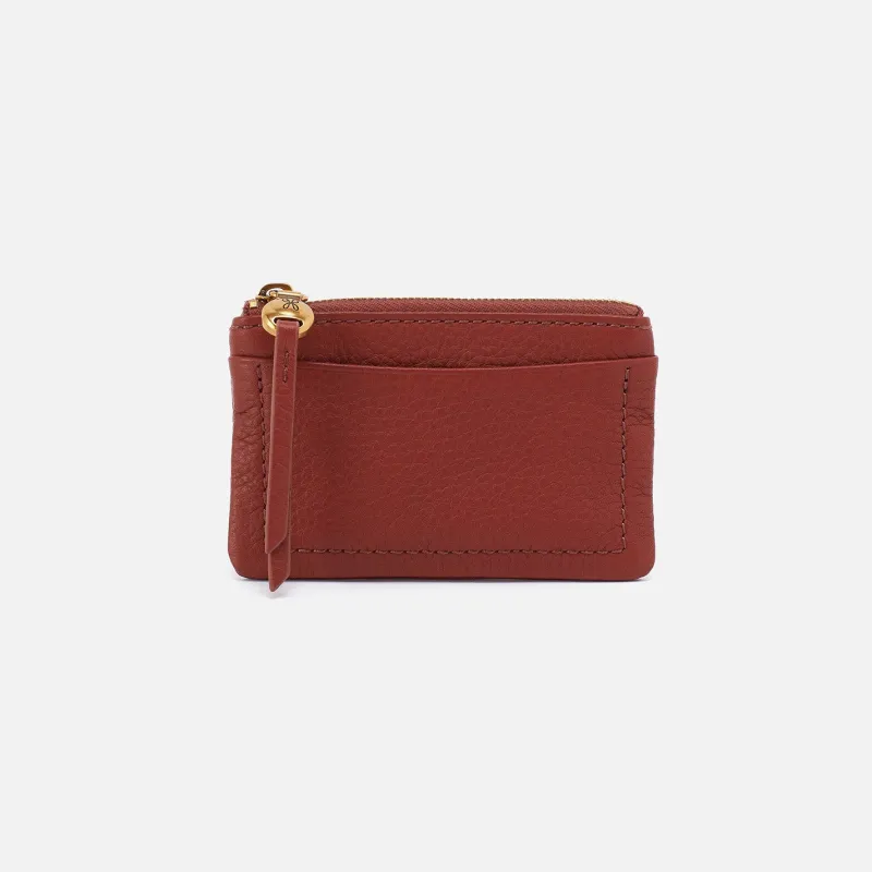 Lumen Card Case In Pebbled Leather - Rust sold by HOBO