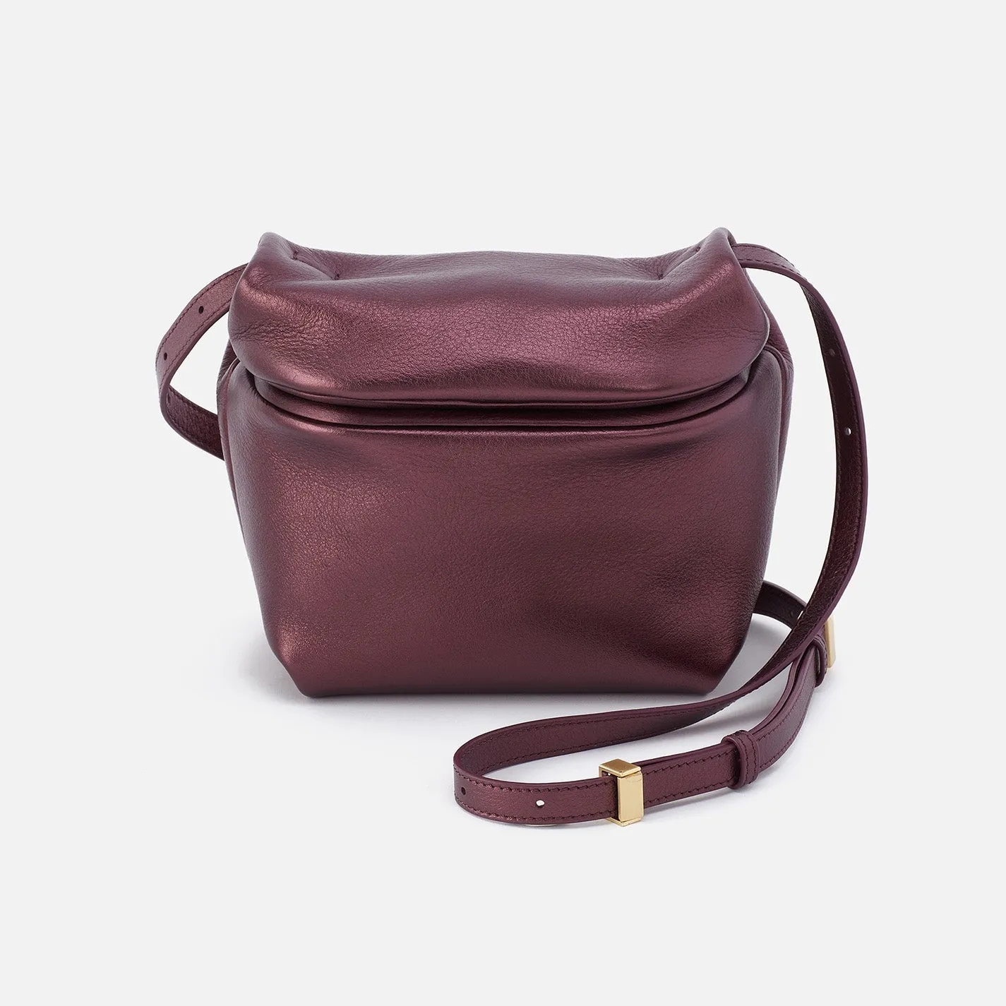 Logan Crossbody In Metallic Leather - Frosted Plum sold by HOBO