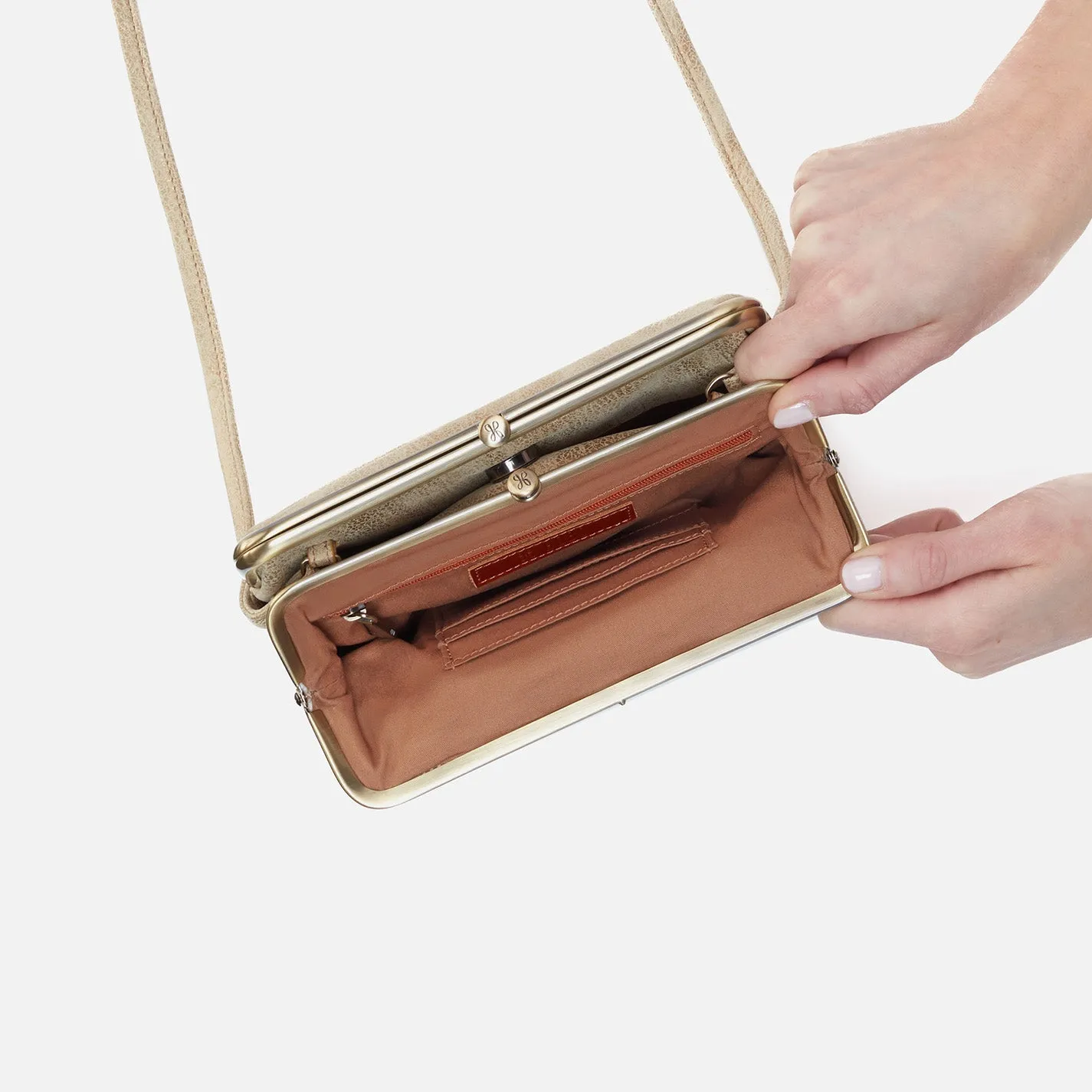 Lauren Crossbody in Metallic Leather - Gold Leaf sold by HOBO product image thumbnail 4