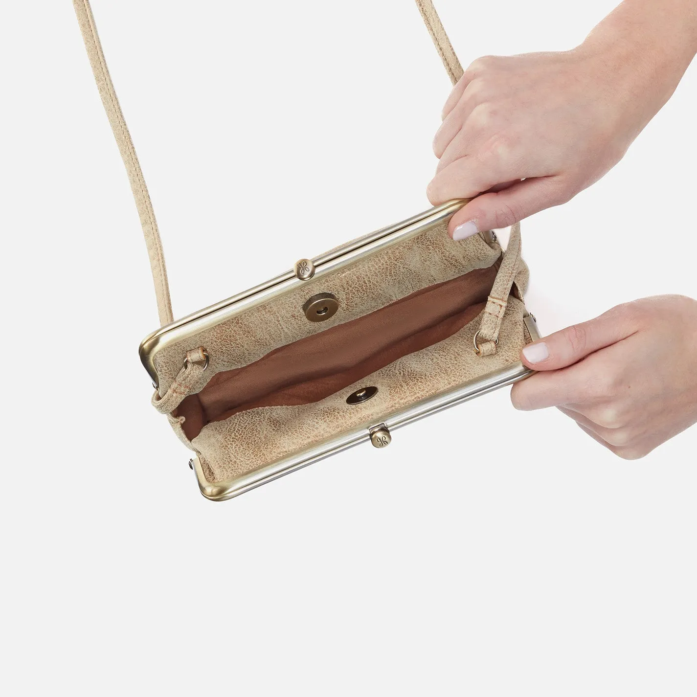 Lauren Crossbody in Metallic Leather - Gold Leaf sold by HOBO product image thumbnail 5