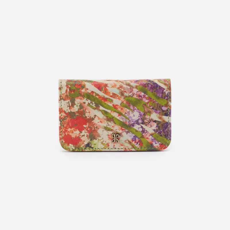 Jill Mini Card Case in Printed Leather - Tropic Print sold by HOBO