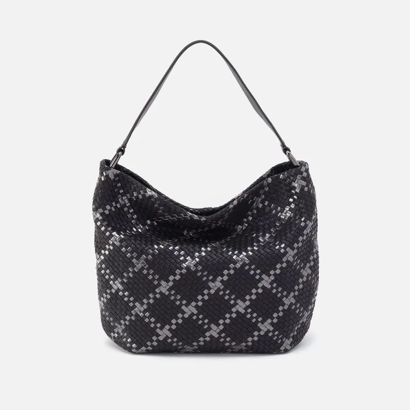 Harley Hobo In Woven Leather - Black Metallic Woven sold by HOBO