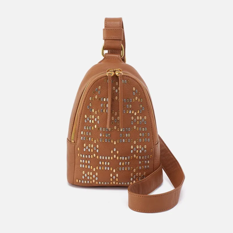 Fern Sling In Pebbled Leather - Warm Honey Pixel Studded sold by HOBO