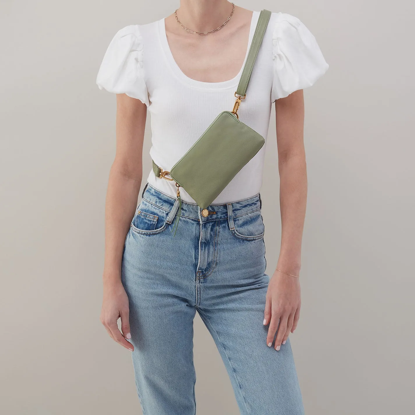 Fern Slim Belt Bag In Pebbled Leather - Watercress sold by HOBO product image thumbnail 2