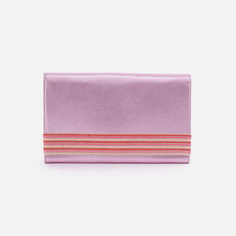 Farrow Clutch in Metallic Leather - Pink Metallic sold by HOBO