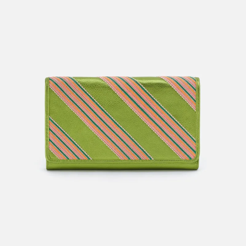 Farrow Clutch in Metallic Leather - Green Metallic made by HOBO