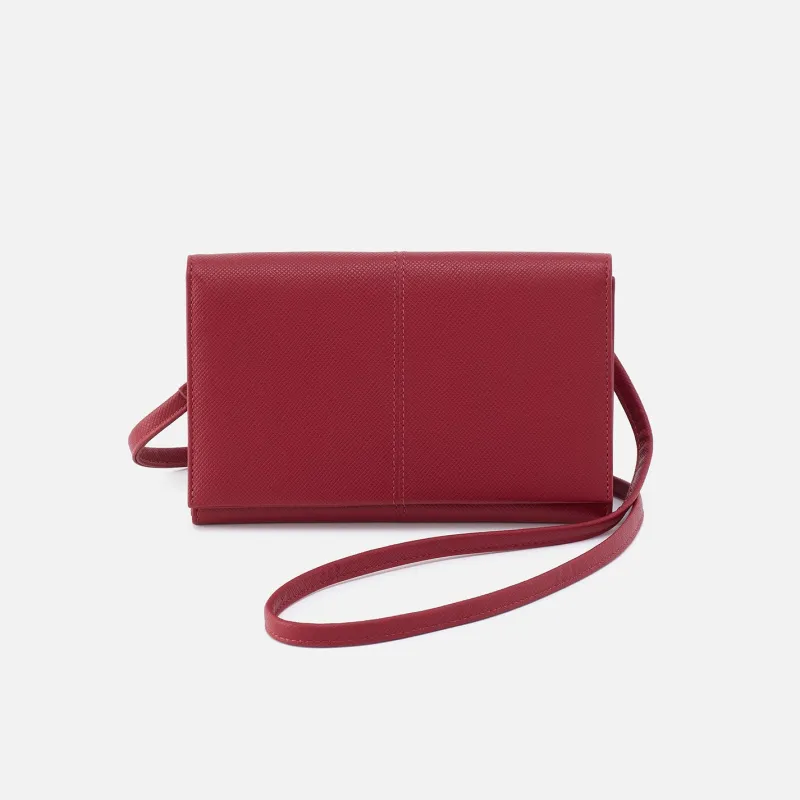 Essential Wallet Crossbody In Soft Saffiano Leather - Cranberry sold by HOBO