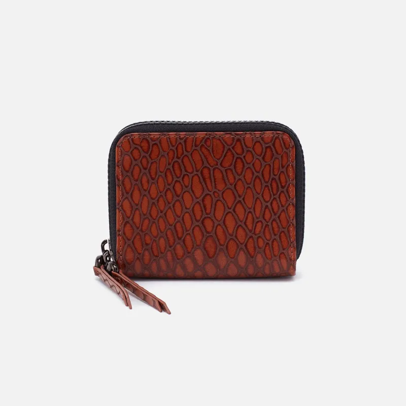 Dixon Medium Zip Wallet In High Gloss Leather - Tortoise sold by HOBO