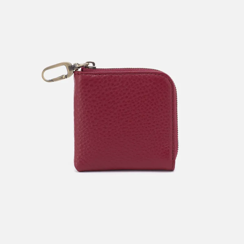 Cass Small Pouch In Pebbled Leather - Wine sold by HOBO