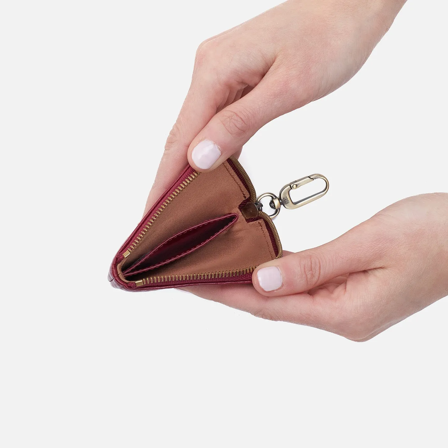 Cass Small Pouch In Pebbled Leather - Wine sold by HOBO product image thumbnail 2