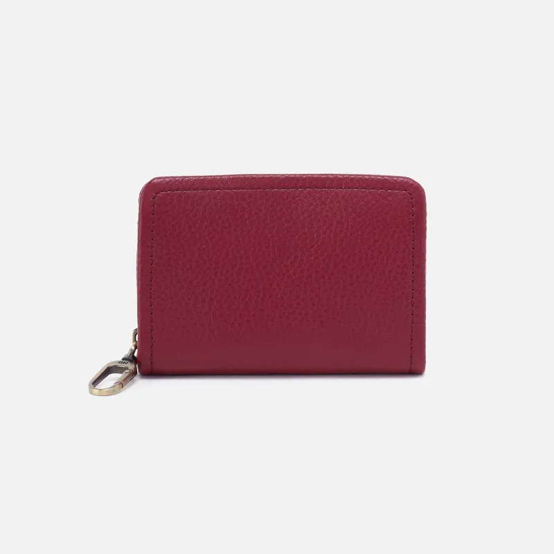 Cass Card Case In Pebbled Leather - Wine sold by HOBO