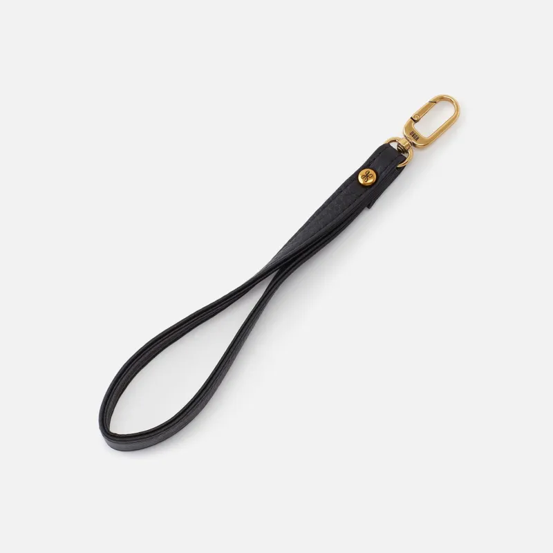 Grip Wristlet Strap In Pebbled Leather - Black sold by HOBO
