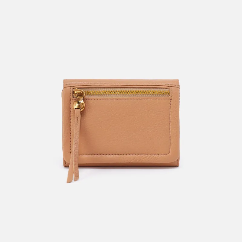 Lumen Medium Bifold Compact Wallet in Pebbled Leather - Sandstorm sold by HOBO
