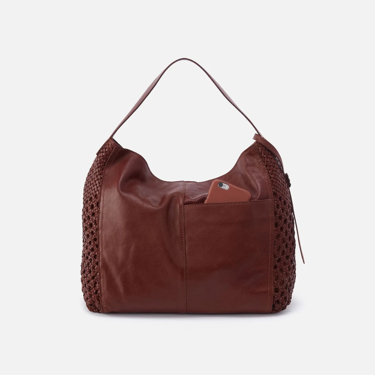 Hazel Hobo In Woven Leather - Chestnut sold by HOBO product image thumbnail 5